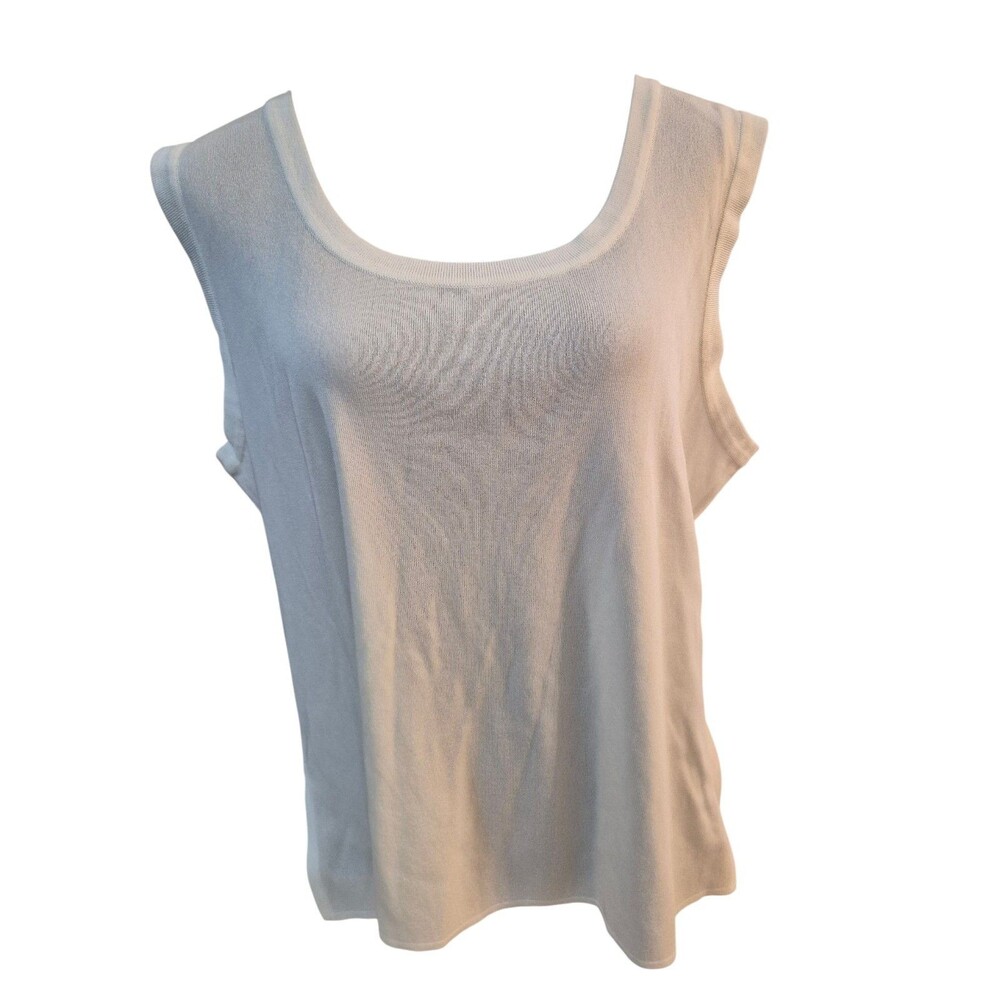 Exclusively Misook 2X Tank Top White Mature Office Business Travel Business